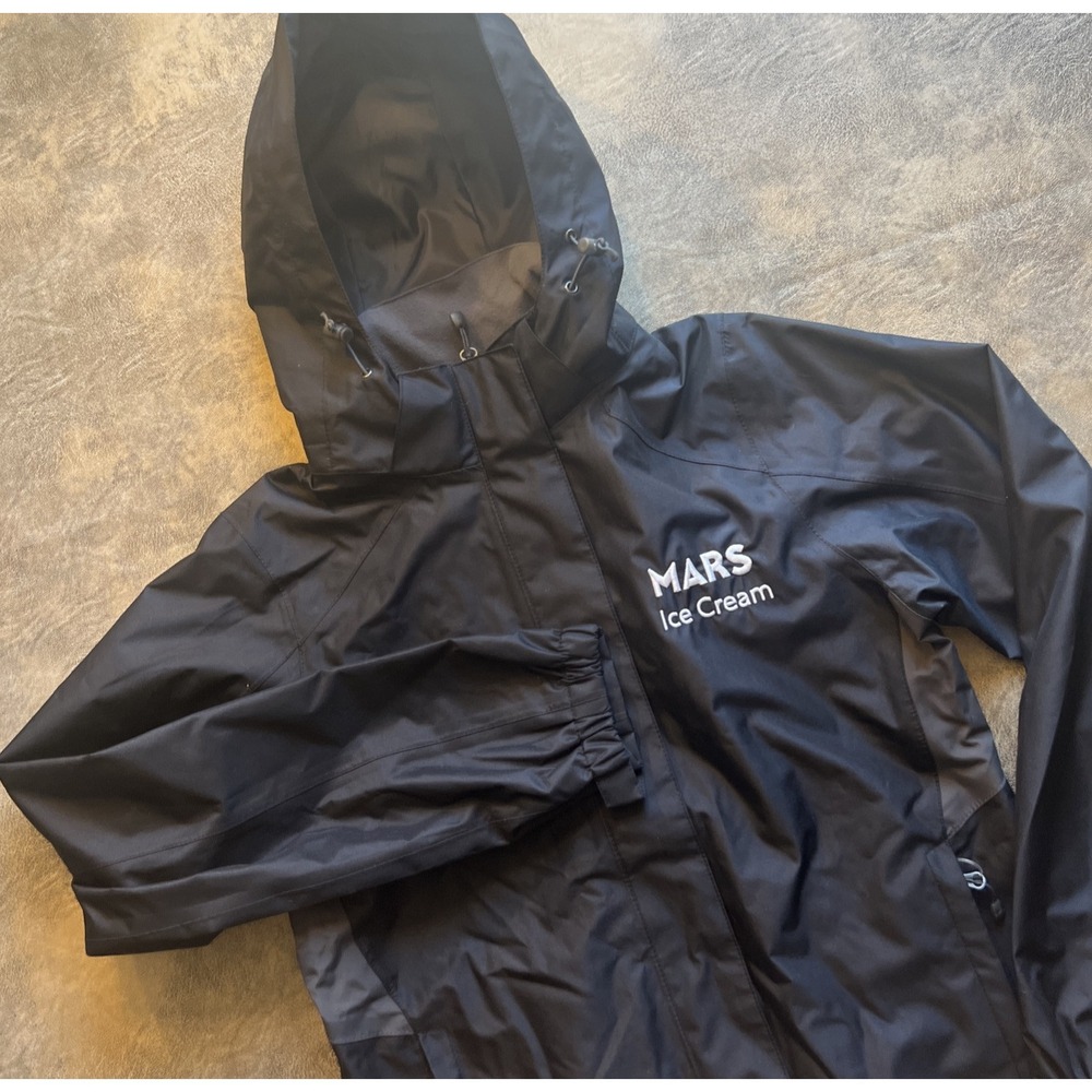 Eddie Bauer Weatheredge Jacket Women's M Black Hooded Waterproof MARS Ice Cream